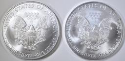 2-BU 2008 AMERICAN SILVER EAGLES