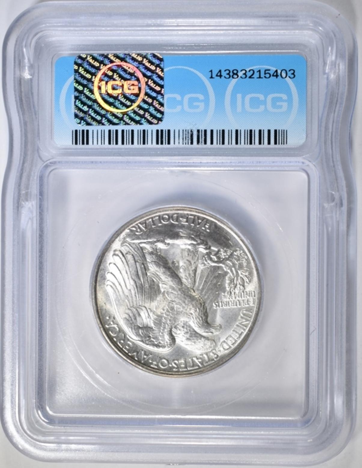 1945 WALKING LIBERTY HALF ICG MS-63