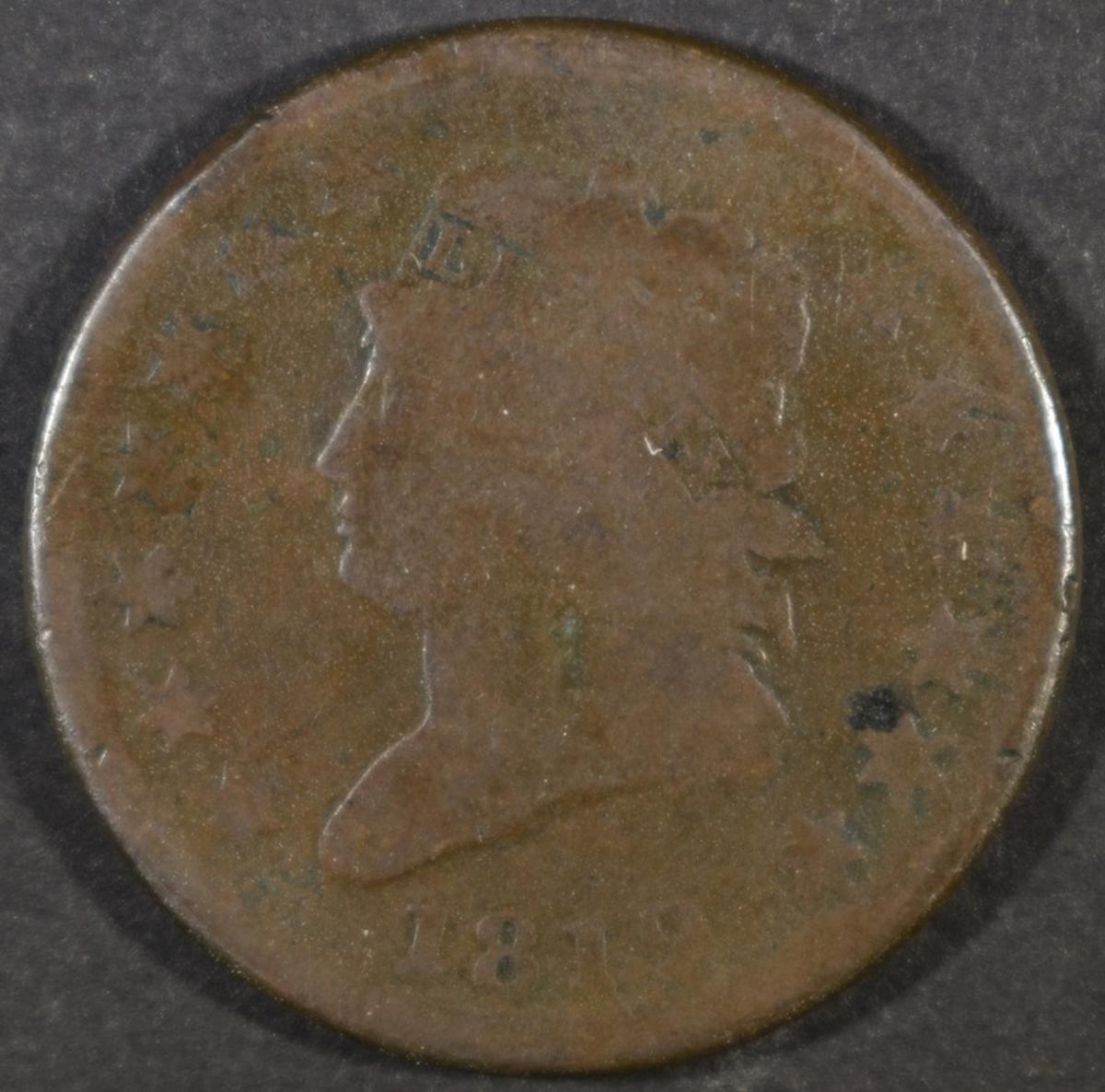 1812 LARGE CENT, G-VG