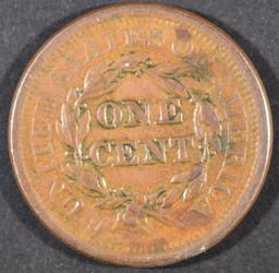 1851 LARGE CENT, XF/AU NICE