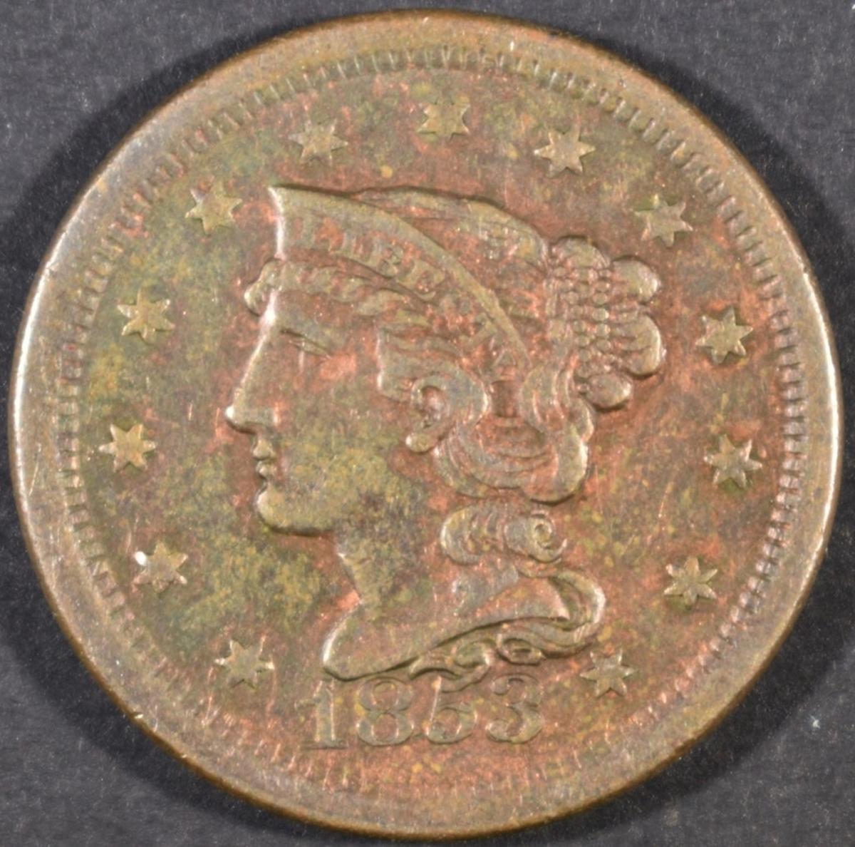 1853 LARGE CENT, AU NICE