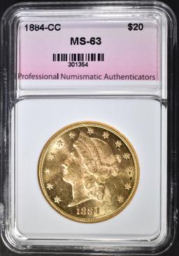 1884-CC $20 GOLD LIBERTY  PNA CH BU