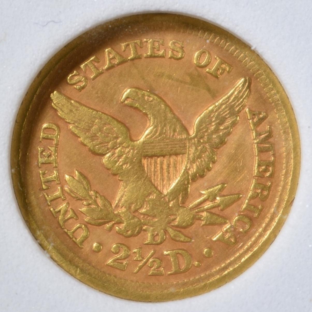 1853-D $2.5 GOLD LIBERTY  RNG EF/AU