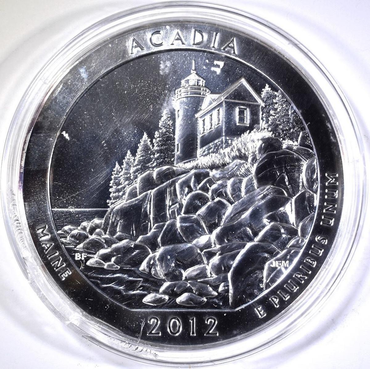 2012 ACADIA MAINE 5-Oz SILVER NP QUARTER