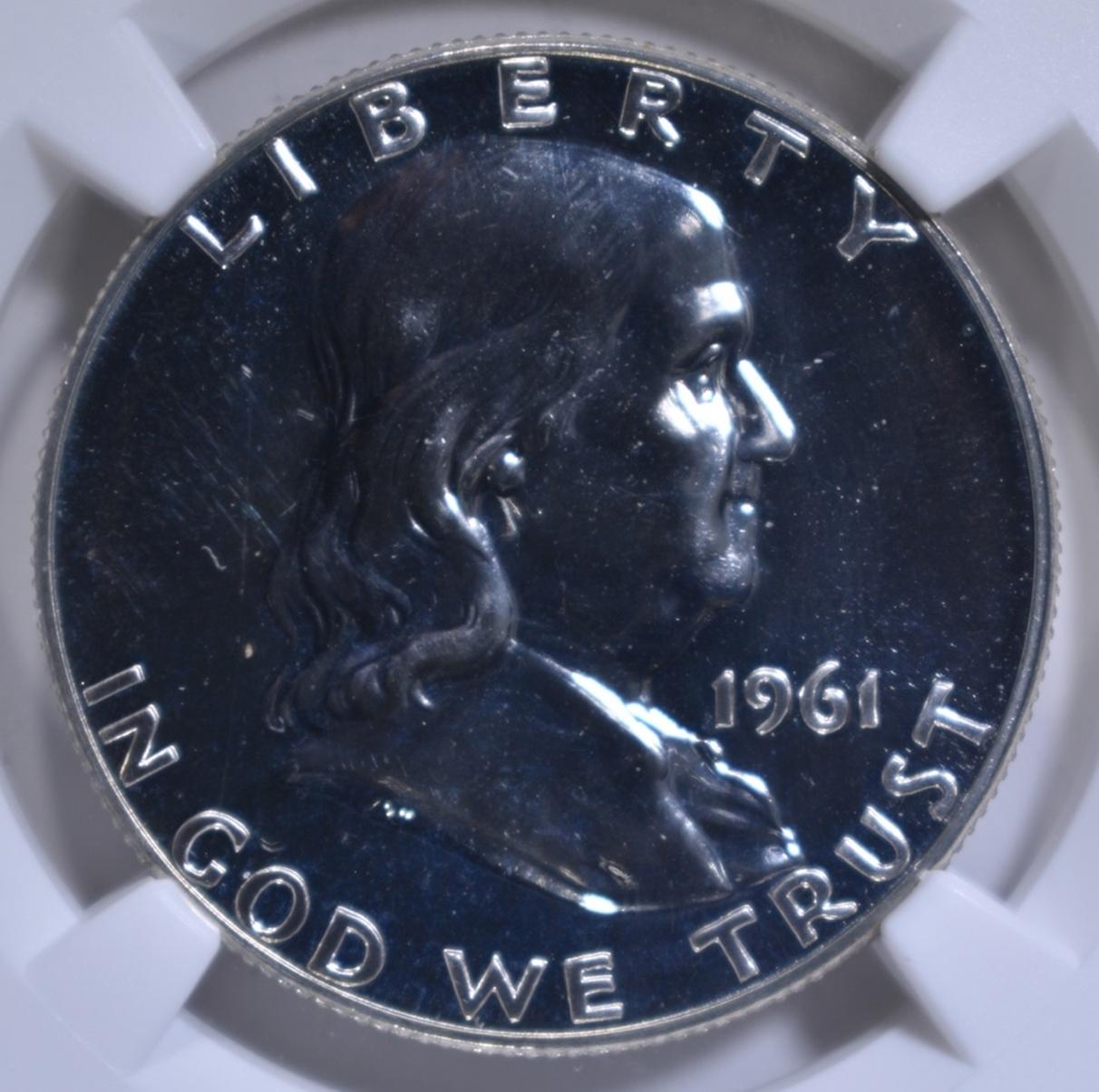 1961 FRANKLIN HALF DOLLAR, NGC PF-67