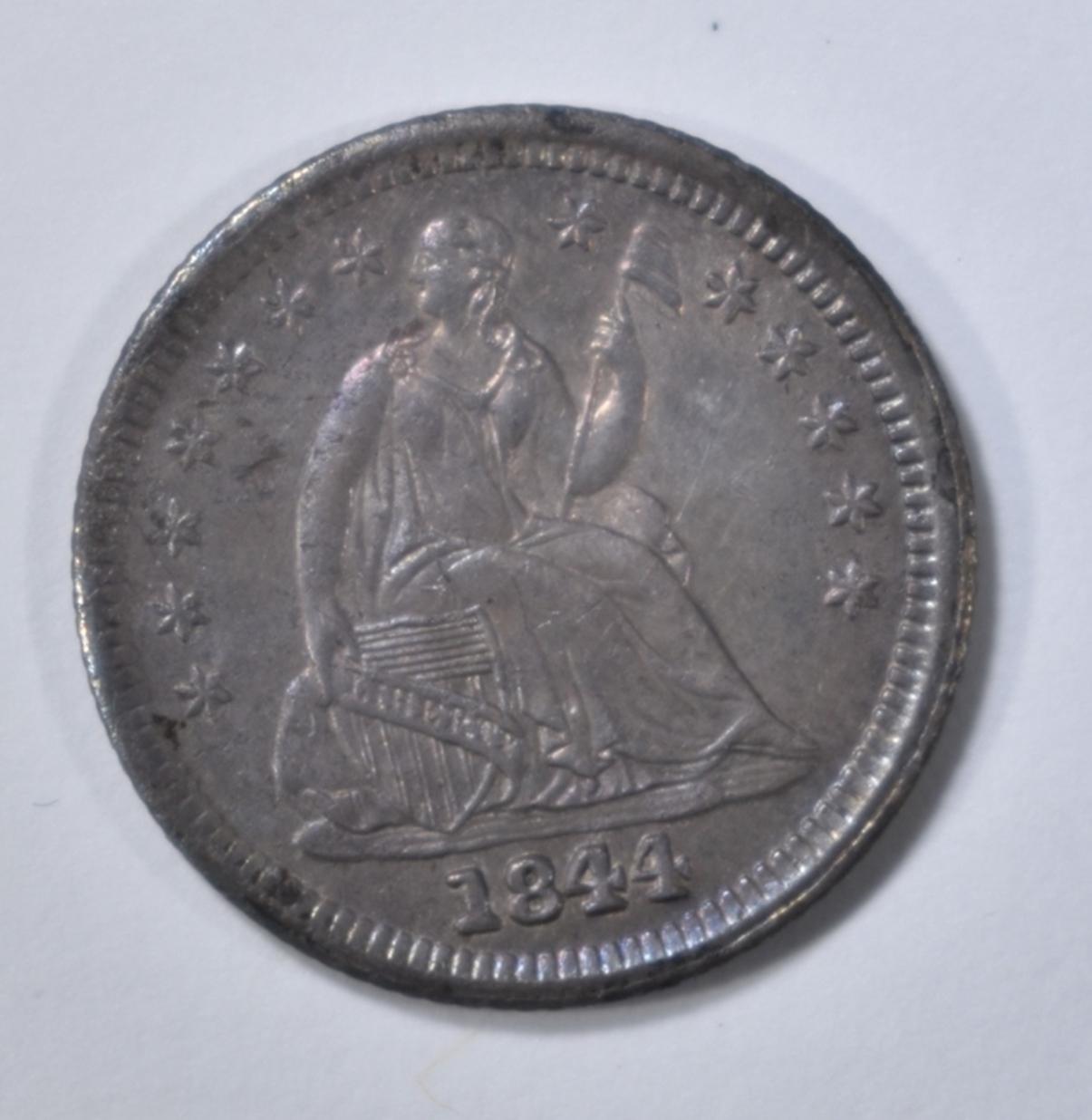 1844 SEATED LIBERTY HALF DIME AU/BU