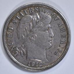 1912-D BARBER DIME AU