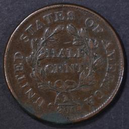 1805 HALF CENT XF CORROSION ON OBV.