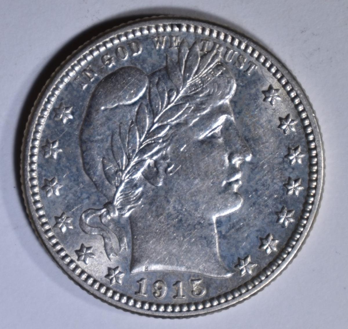 1915-D BARBER QUARTER AU/BU