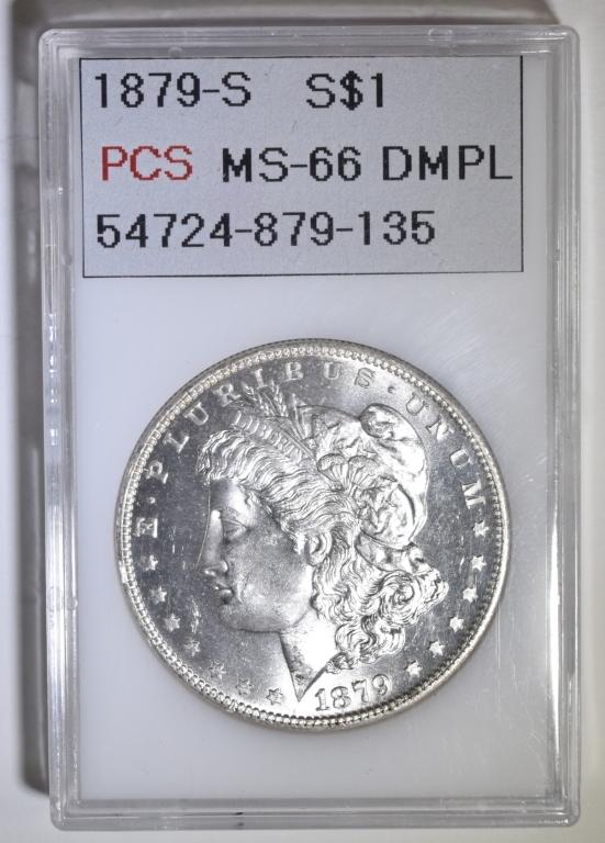 1879-S MORGAN DOLLAR PCS SUPERB GEM BU DMPL