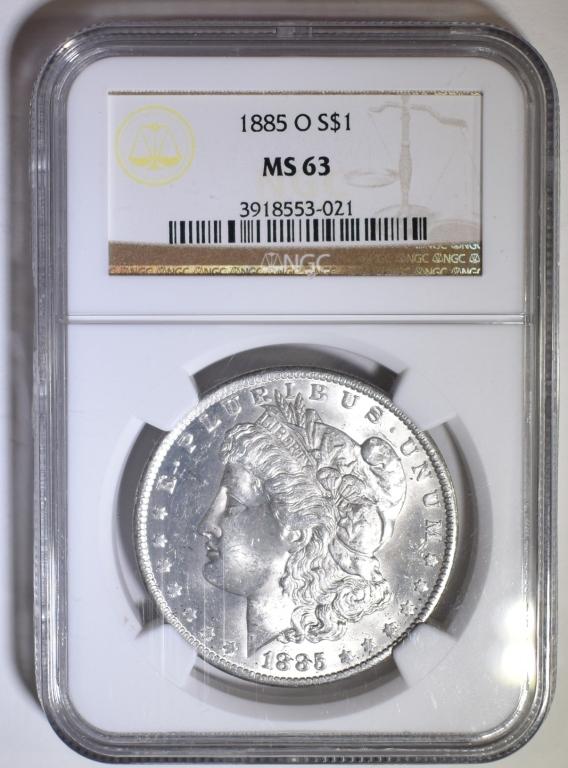 1885-O MORGAN DOLLAR NGC MS-63