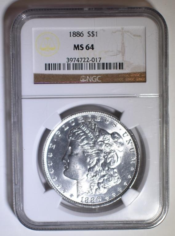 1886 MORGAN DOLLAR NGC MS-64