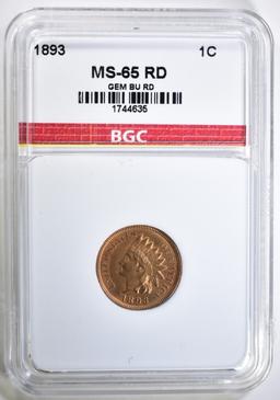 1893 INDIAN CENT BGC GEM BU RED