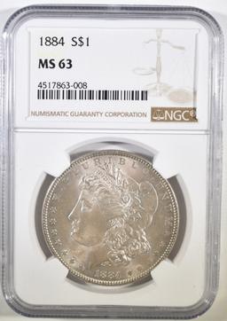 1884 MORGAN DOLLAR, NGC MS-63