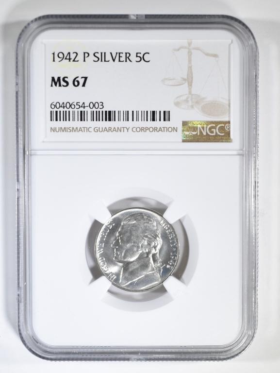 1942-P SILVER JEFFERSON NICKEL NGC MS-67