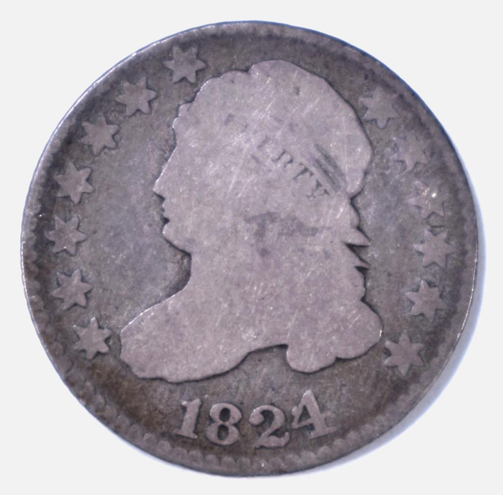 1824/2 BUST DIME, G/ VG