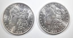 2 1902-O MORGAN DOLLARS CH BU