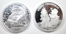 2-2020 1oz .999 SILVER CHRISTMAS  ROUNDS
