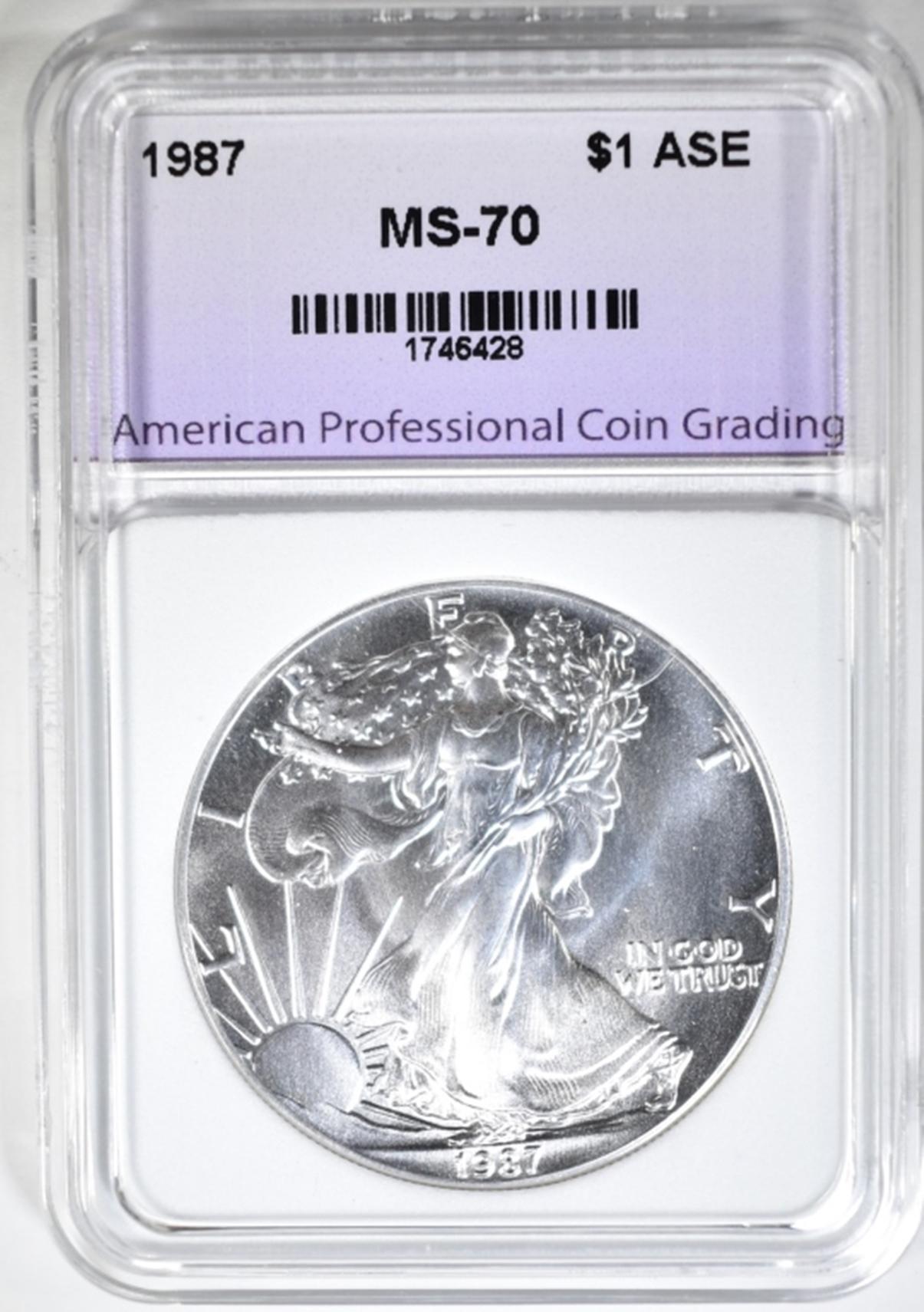 1987 AMERICAN SILVER EAGLE, APCG PERFECT GEM BU