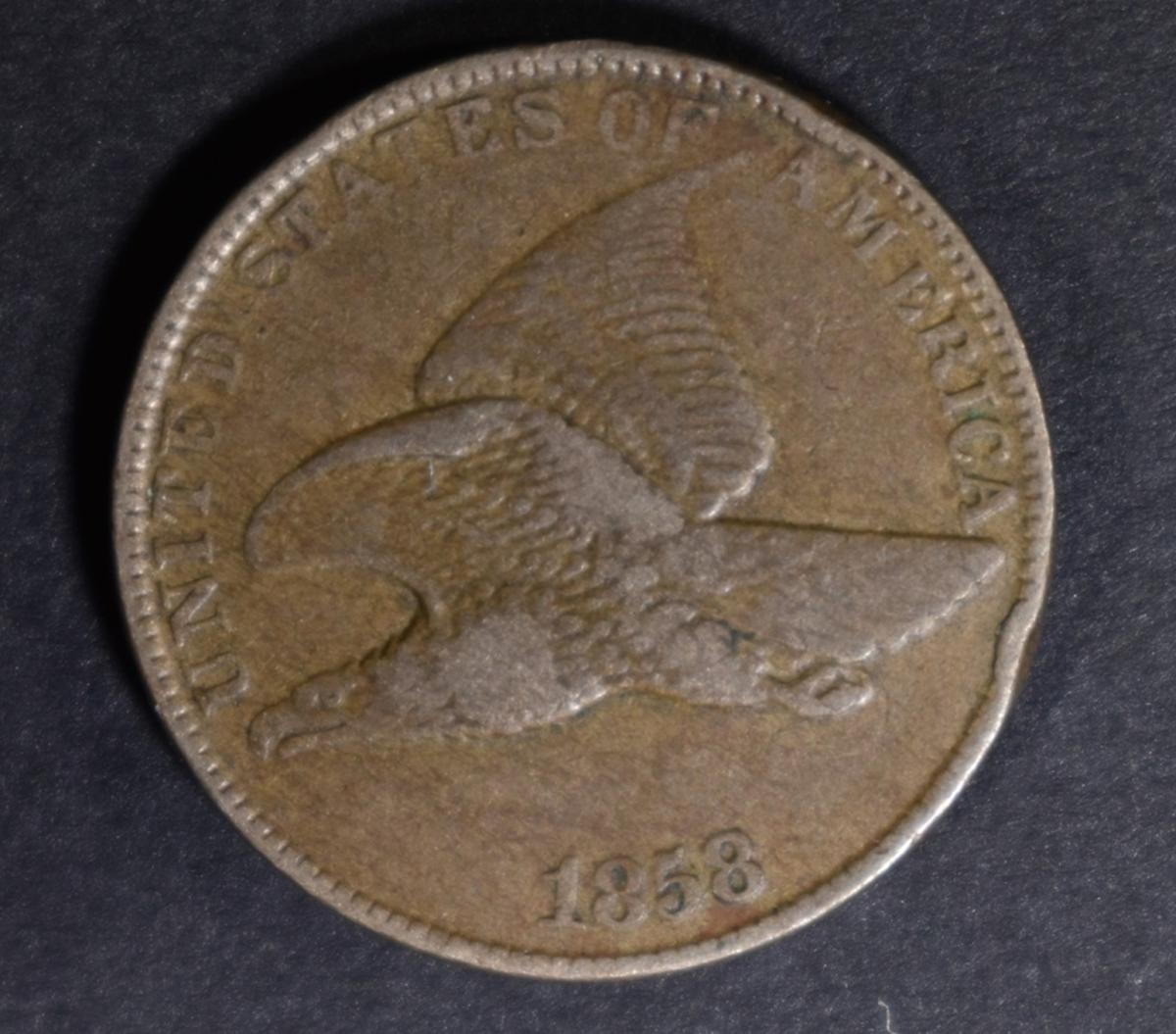 1858 FLYING EAGLE CENT VF+