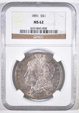 1891 MORGAN DOLLAR NGC MS-62