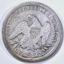 1857 SEATED LIBERTY QUARTER XF