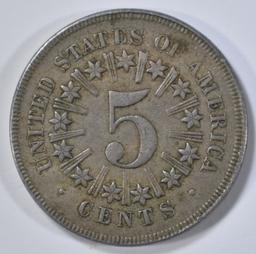 1866 SHIELD NICKEL XF