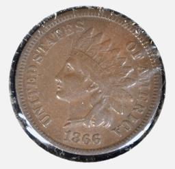 1866 INDIAN CENT XF