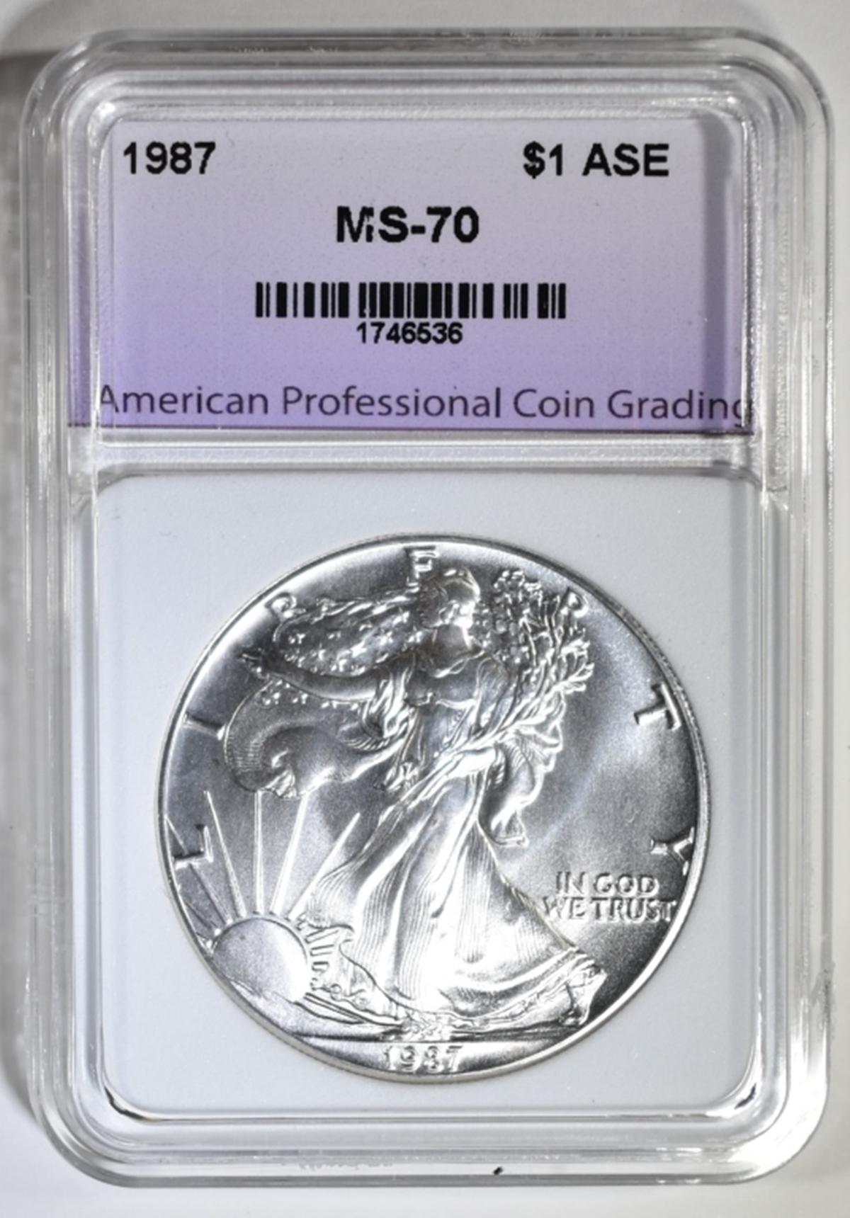 1987 AMERICAN SILVER EAGLE, APCG PERFECT GEM BU