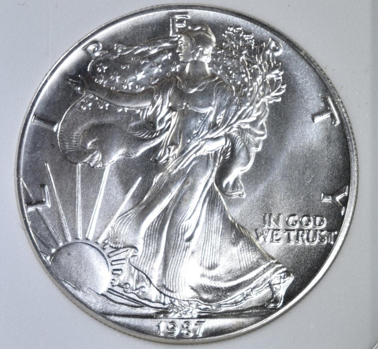 1987 AMERICAN SILVER EAGLE, APCG PERFECT GEM BU