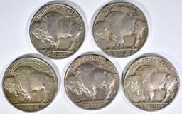 3-1914 & 2-1916 BUFFALO NICKELS XF