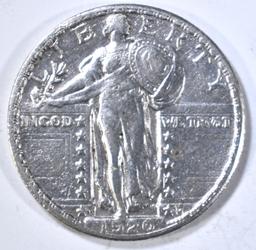 1920-D STANDING LIBERTY QUARTER CH AU