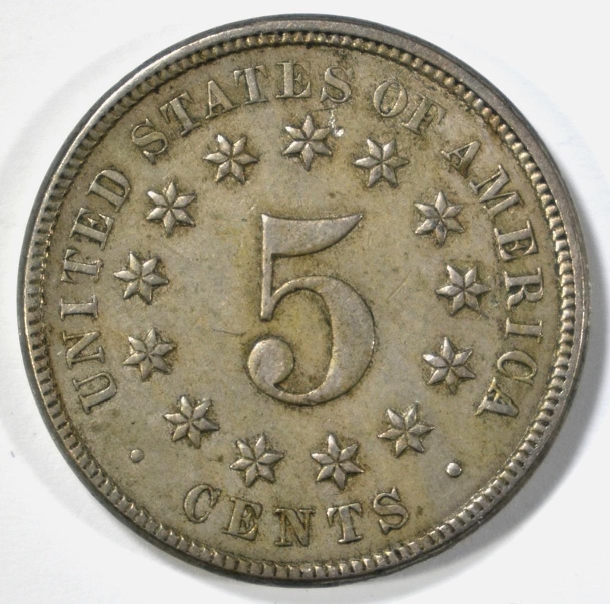 1874 SHIELD NICKEL VF