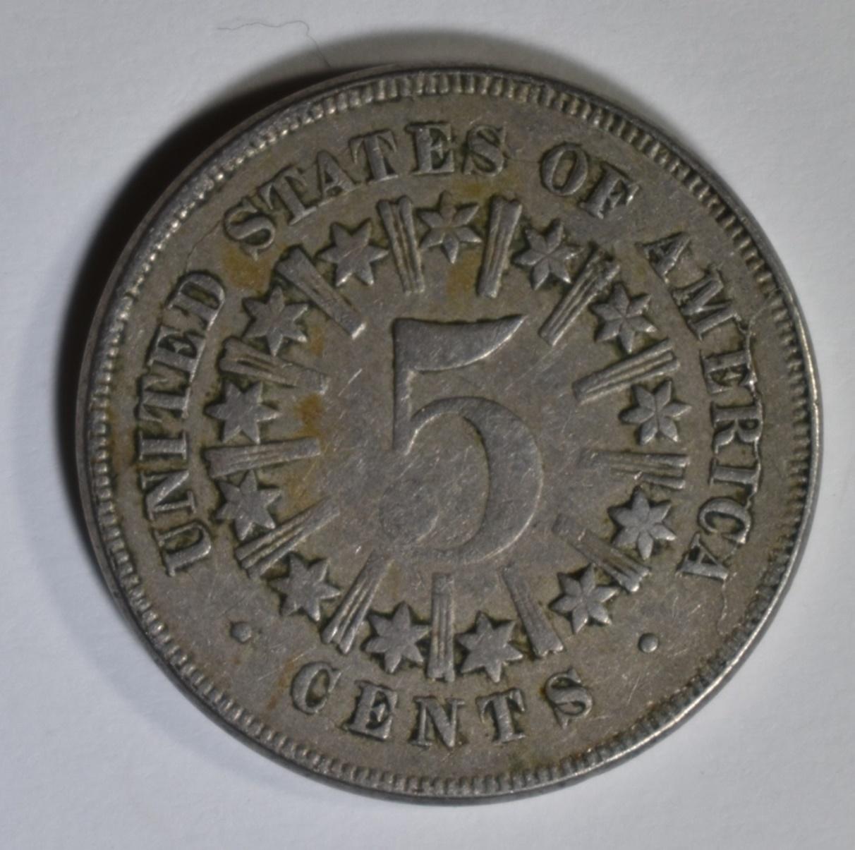 1866 SHIELD NICKEL FINE