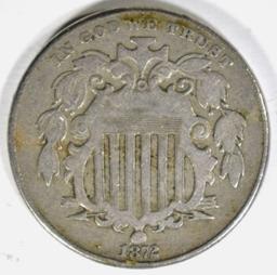 1872 SHIELD NICKEL FINE