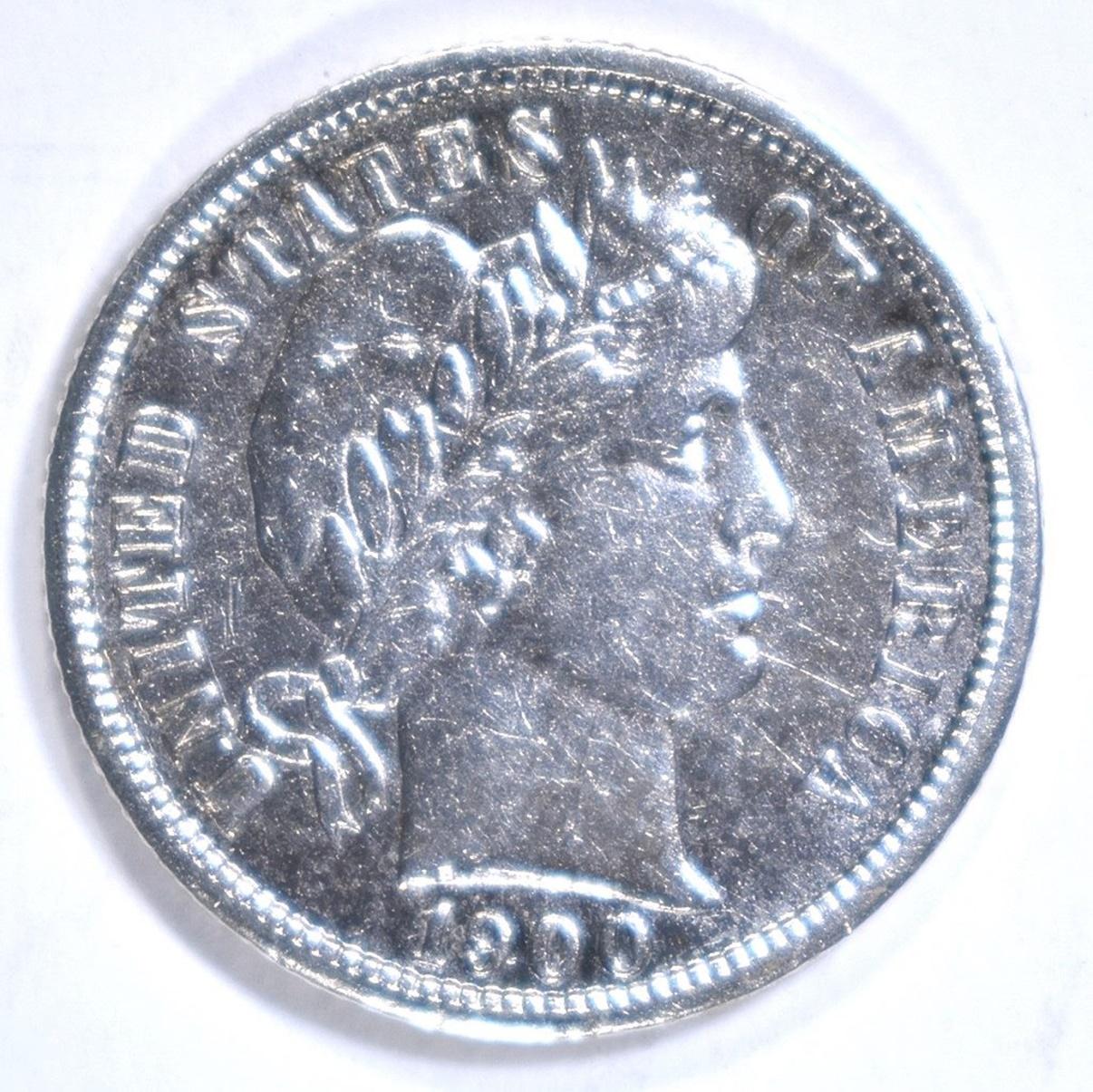 1900-S BARBER DIME AU