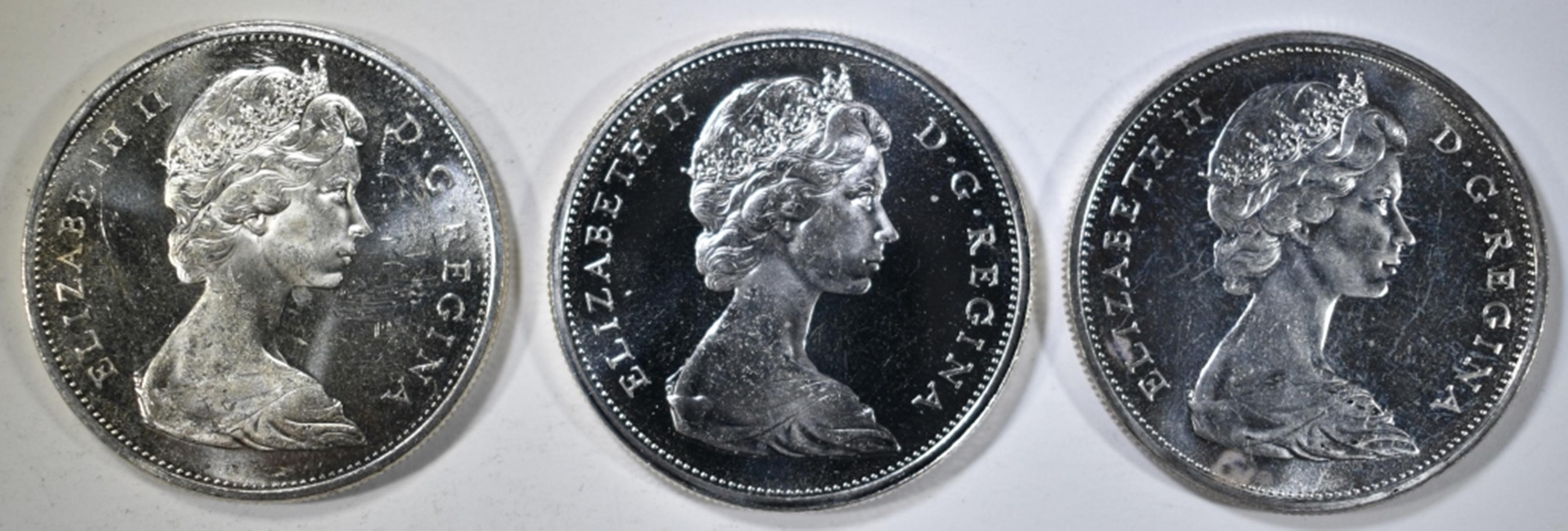 3-1965 CH BU CANADIAN SILVER DOLLARS