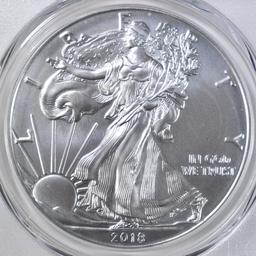 2018-W BURNISHED SILVER EAGLE  PCGS SP-70