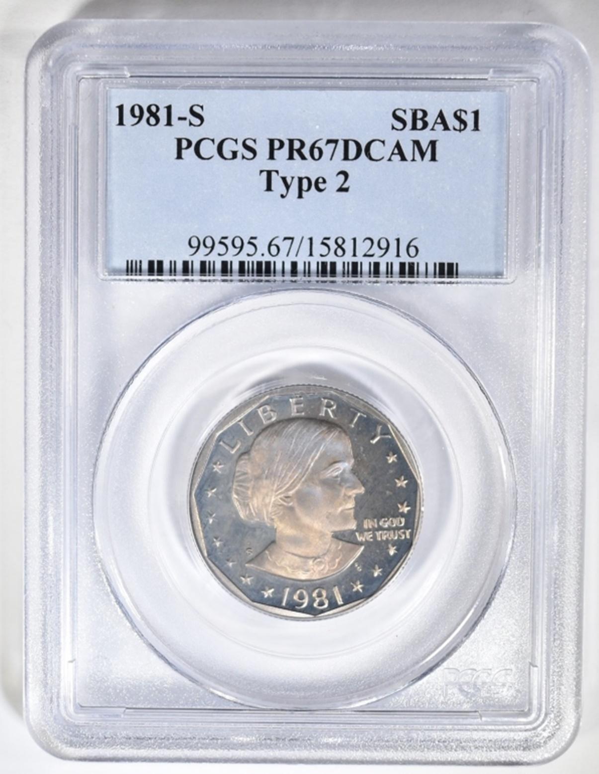 1981-S TYPE 2 SBA DOLLAR PCGS PR-67 DCAM