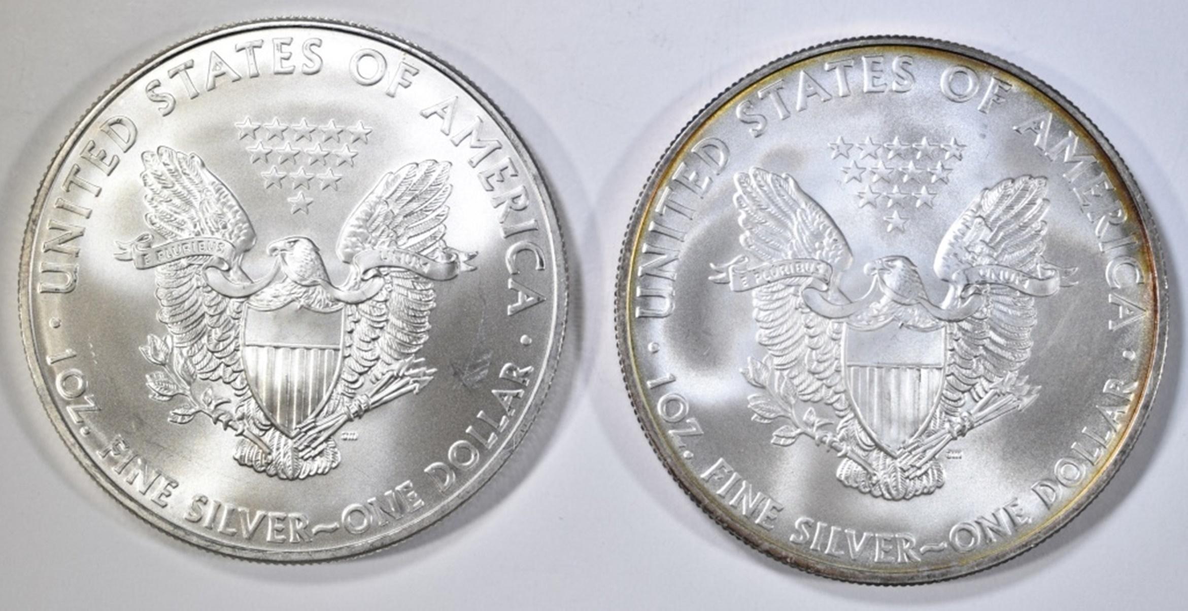 2008 & 2009 BU AMERICAN SILVER EAGLES