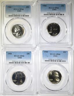 4-1966 SMS WASHINGTON QUARTERS PCGS SP-66