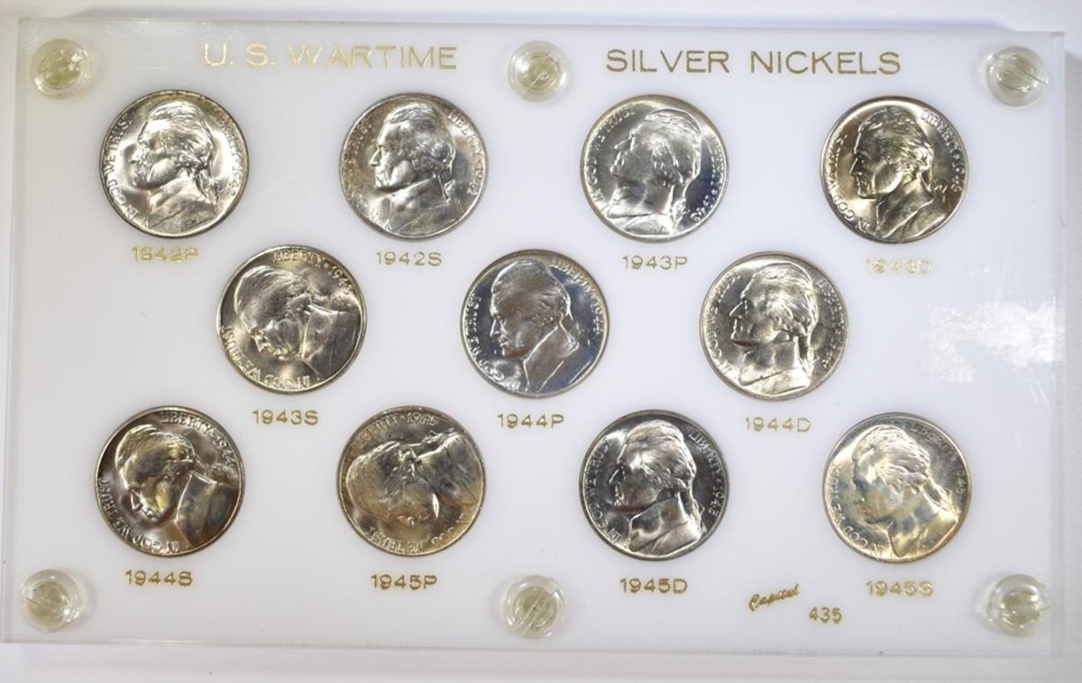 GEM BU WARTIME NICKELS IN CAPITOL HOLDER