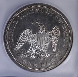 1862 SEATED LIBERTY DOLLAR ICG MS-62