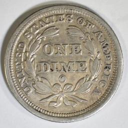 1857-O SEATED LIBERTY DIME AU