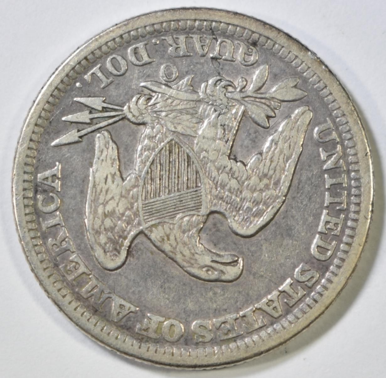 1859-O SEATED LIBERTY QUARTER XF