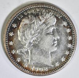 1908-O BARBER QUARTER AU