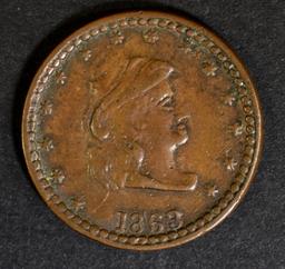 1863 PATRIOTIC CIVIL WAR TOKEN