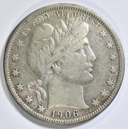 1906-O BARBER HALF DOLLAR VF/XF