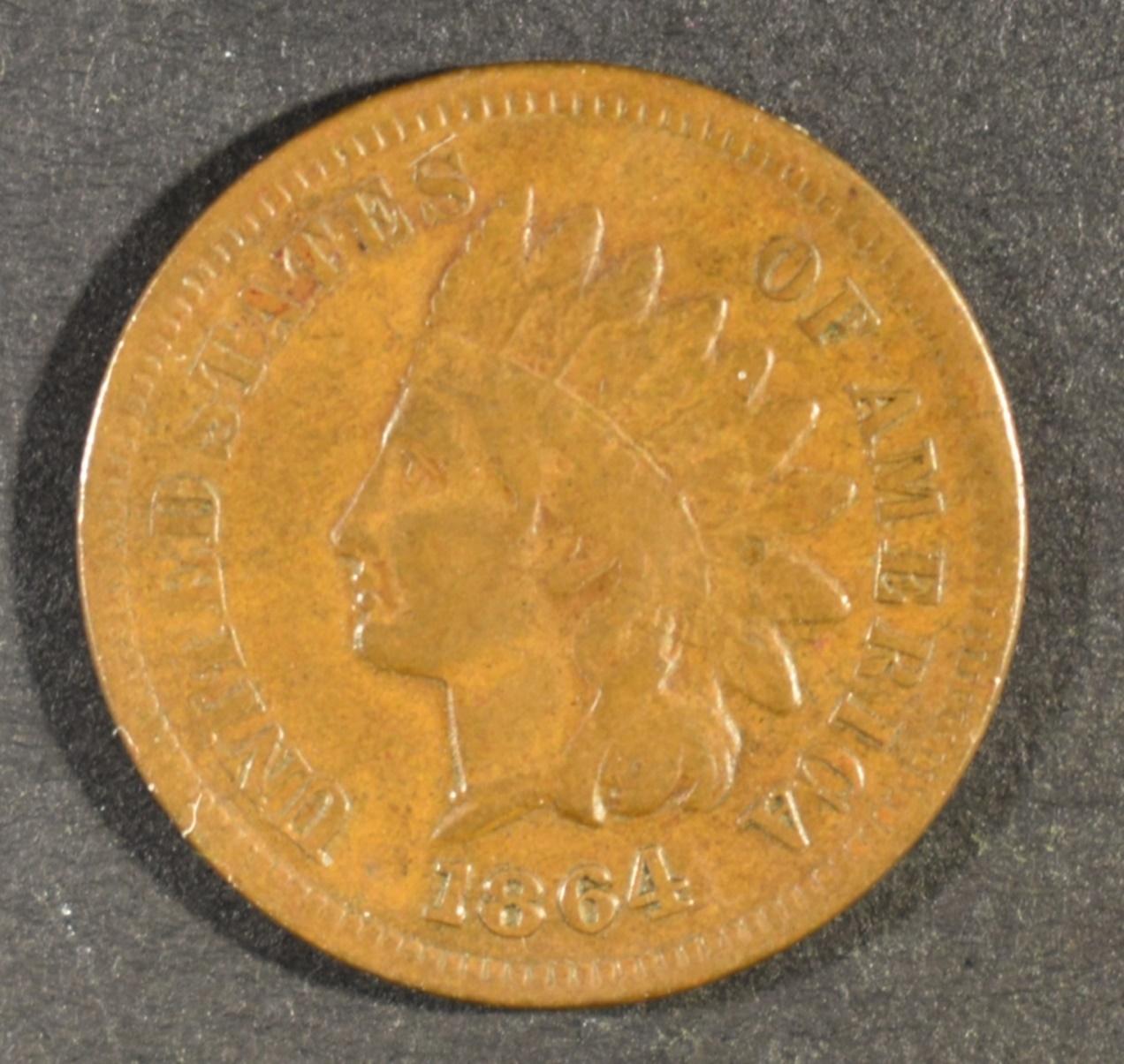 1864 L INDIAN HEAD CENT FINE