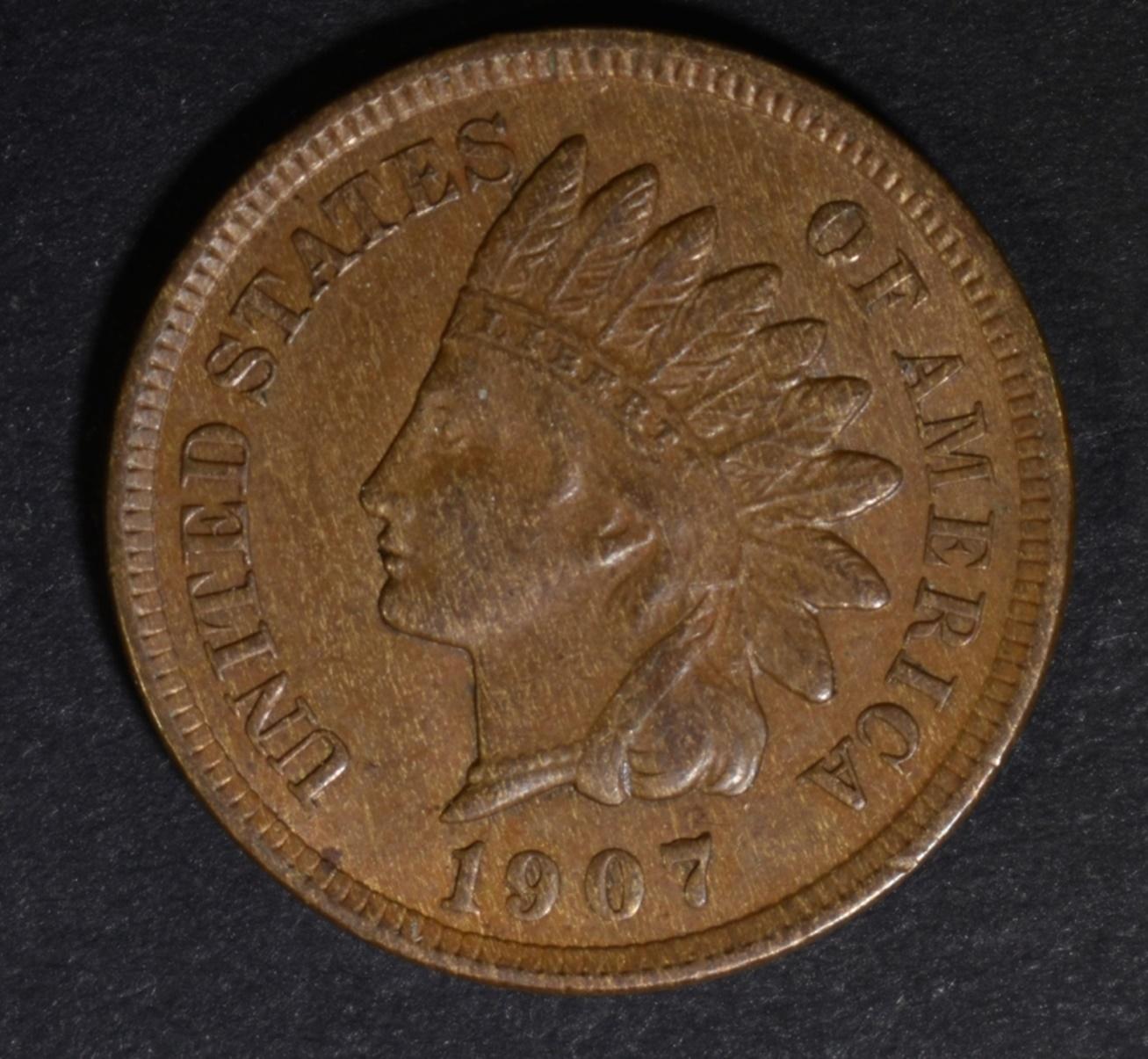 1907 INDIAN HEAD CENT CH BU BN